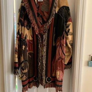 Amazing Horse Print Tapestry Jacket One Size!